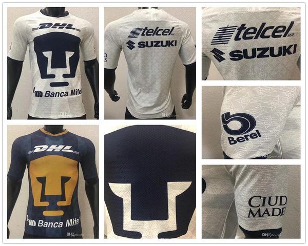 

player version 2019 2020 mx liga unam universidad nacional van rankin soccer jerseys martinez britos hachita custom home away football shirt, Black