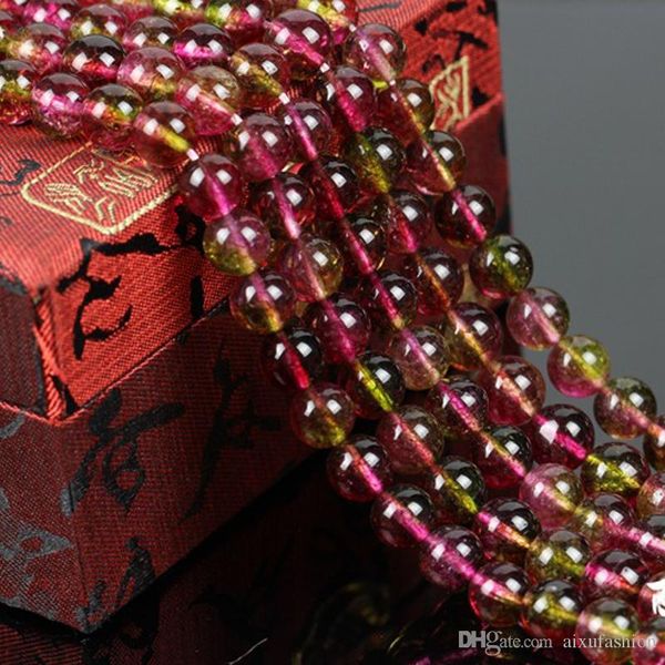 

round tourmaline crystals beads crackle stone beads selectable size 6 8 10 12mm fashion diy beads for bracelet making strand 15, Black