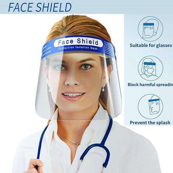 

Face shield маска прозрачная полная крышка лица защитная пленка инструмент анти-туман ПЭТ материал открытый велоспорт Face Safety Shield маски FFA3948