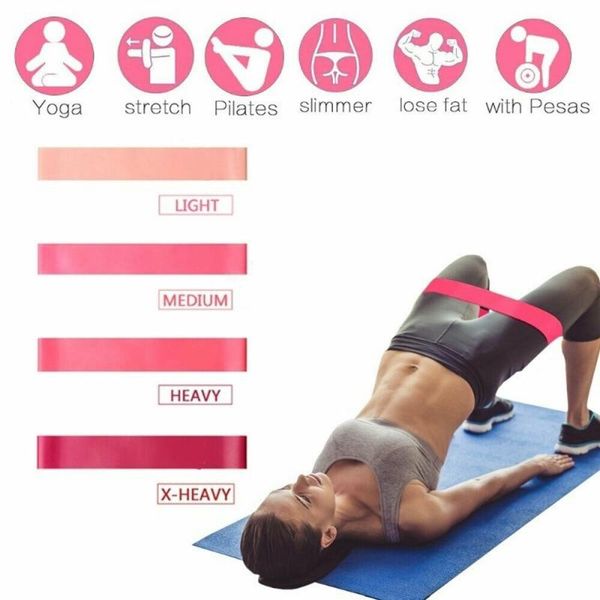 

5pcs fitness elastic bands exercise gym resistance rubber bands pilates sport training fitness gum crossfit workout equipment