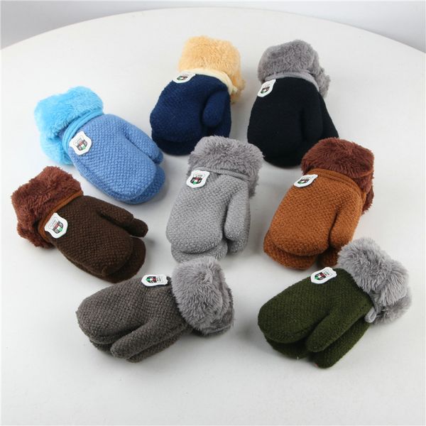 Kids Wool Children/'s Mittens Rope Glove Knitted Full Finger Winter Warm Gloves L