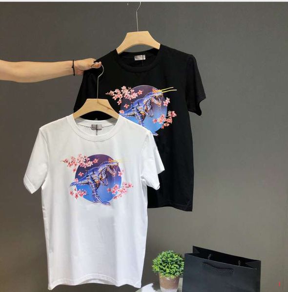 

men designer t shirts luxury t-shirts with brand letters solid color short sleeves dinosaur printing fashion women clothing xypf6031 20, White;black