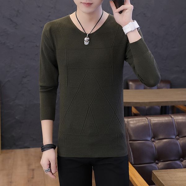

v-neck sweater men long-sleeved casual spring and autumn thin tibetan cyan black gray mens sweater pullovers, White;black