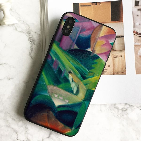 

capa luxury forest deer painting phone case for iphone 11 pro xs max xr 8 7 6s plus 5 se case soft black tpu silicone cover