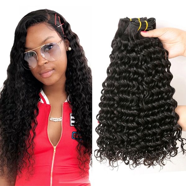 Good Quality Malaysian Human Hair Deep Wave 3 Bundles Full Head 8a