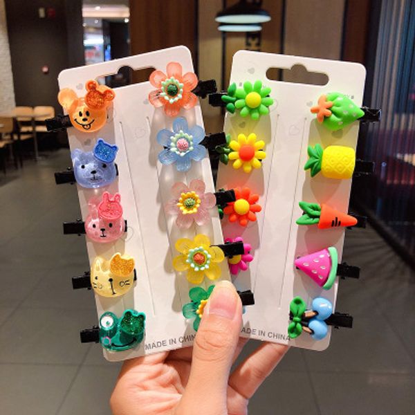 

1 клипсы набор детей принцессы шпильки barrettes симпатичный мультфильм фрукты шпильки дети мультфильм волос сладкий головные уборы аксессуа, Slivery;white