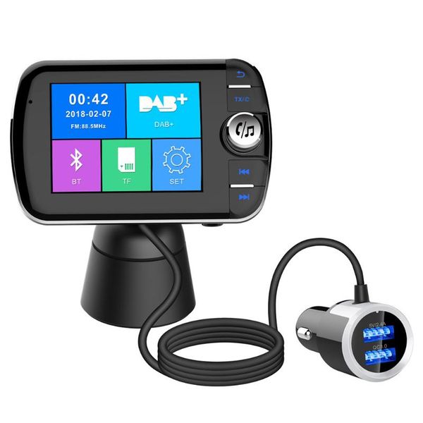 

audio portable fast charging bluetooth fm transmitter mp3 player lcd display digital broadcasting wireless universal car