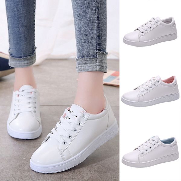 

xiniu women fashion breathble vulcanized shoes pu leather platform lace up casual white tenis feminino zapatos de muje #0617, Black