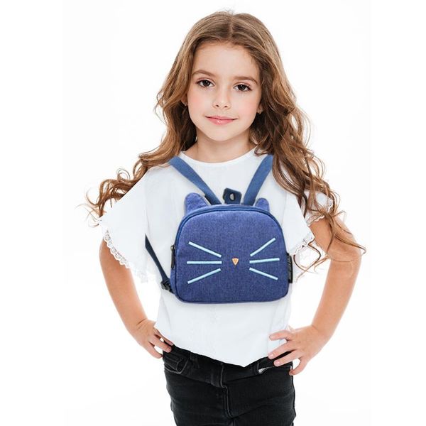

women kids fashion oxford backpack waterproof oxford cute cat detachable anti-lost parent-child school fashionable bags