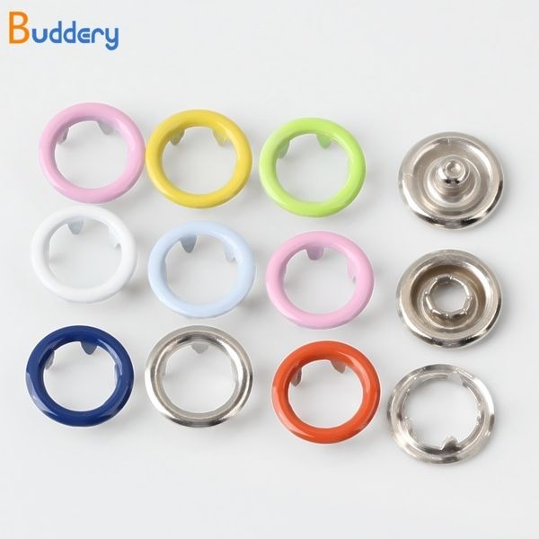 

buddery 100sets 9.5mm rings prong snap buttons arts crafts &sewing metal brass press button apparel sewing & fabric, Blike;white