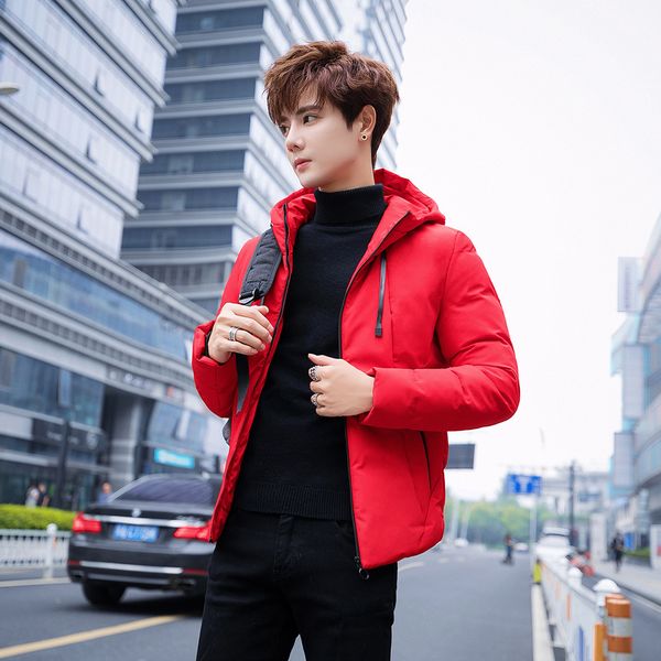 

2019 нового прибытие повседневная классические зимняя куртка мужчины теплого проложенный с капюшоном шинель мода марка верхней одеждой мужск, Tan;black