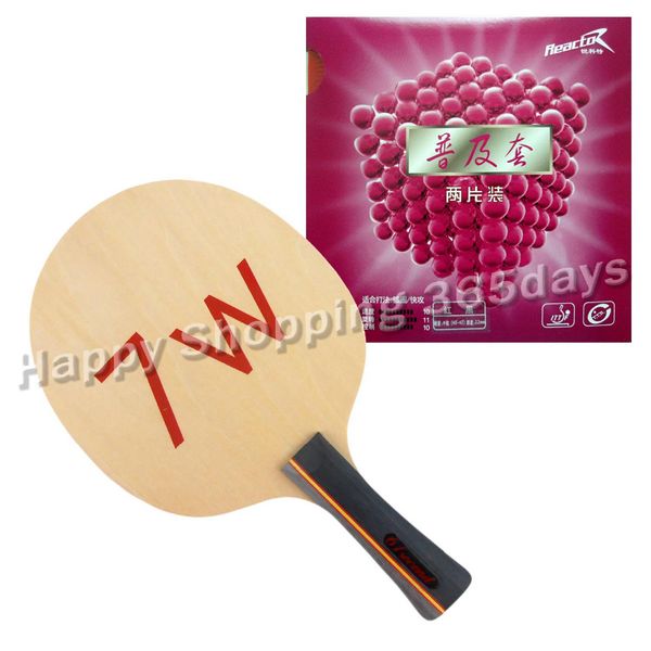 

pro combo racket 61second 7w blade with 2x reactor corbor rubbers shakehand long fl table tennis racket