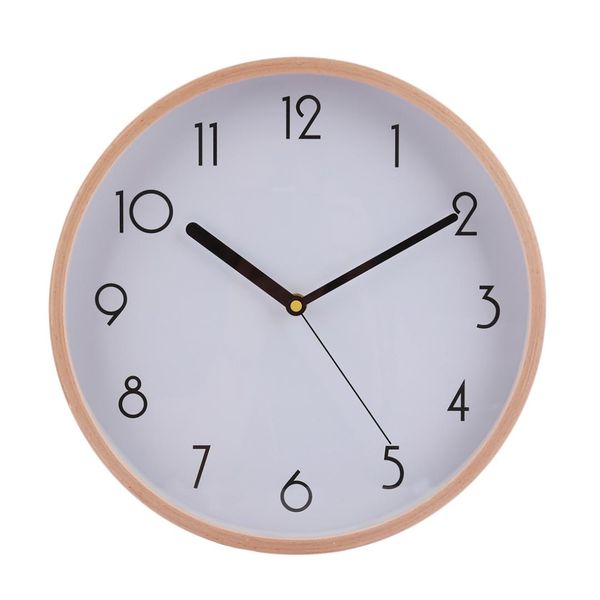 Drop Ship 12 Inches Large Simple Wall Clock Wood Brief Wooden Bedroom Living Room Wall Clocks Home Decor Clockwork White Hermle Clock Home Clock From