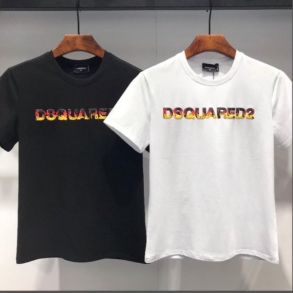 

Летняя мужская мода письма личности печати с коротким рукавом корейский шею хлоп