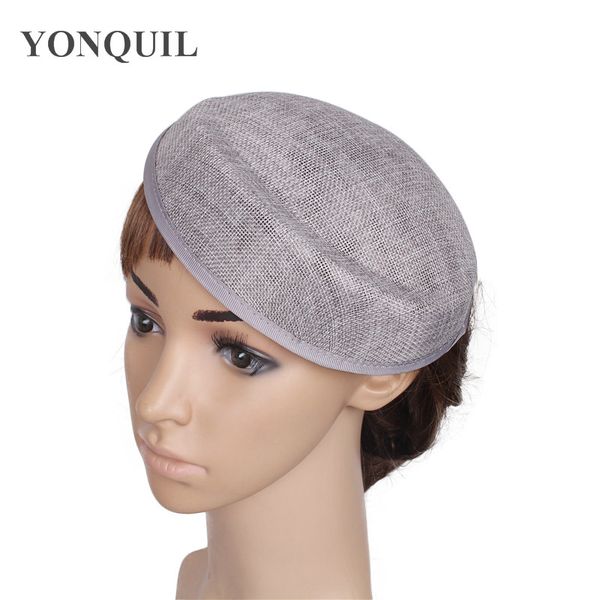 

charming imitation sinamay gray color fascinator base 18cm pillbox hat new hairwear material women party show diy hair headpiece