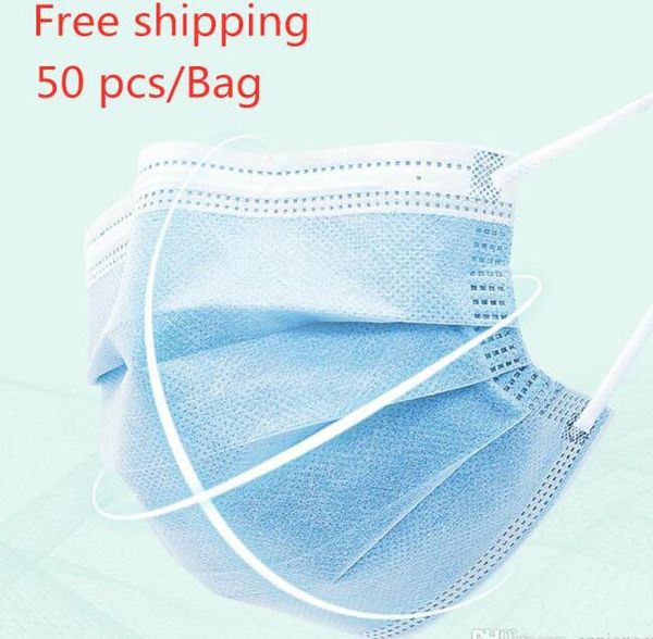 

маска для лица оптом; защитная одноразовая маска бесплатная доставка дышащий анти-туман пылезащитные мужские и женские маски 3-слойный нетка