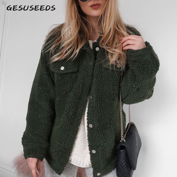 

2019 winter faux fur coat women fluffy teddy coat female plus size long sleeve outerwear kawaii shaggy fur coats vintage, Black