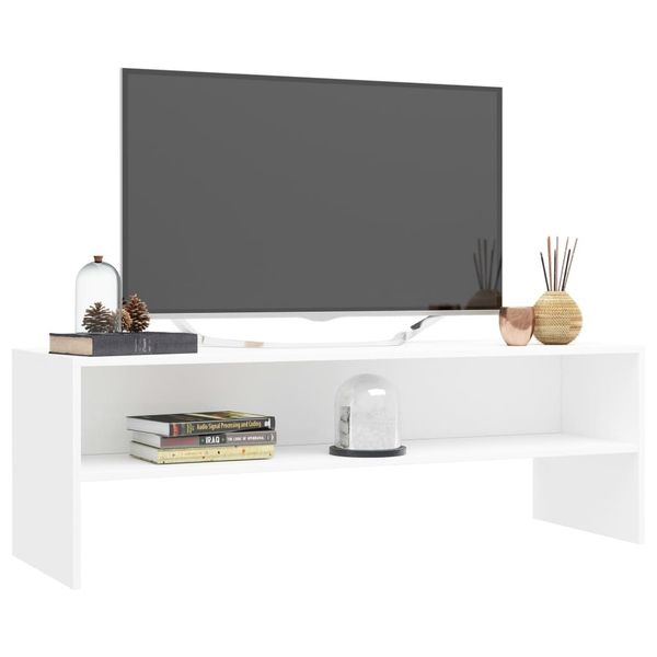 

white tv cabinet 120x40x40 cm in chipboard living room furniture