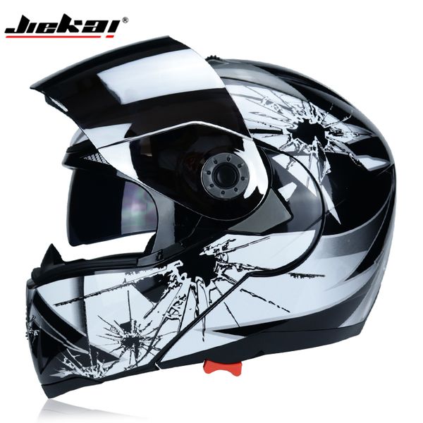 

motorcycle helmets modular helmet double lens flip capacete casco dot certified jiekai 105