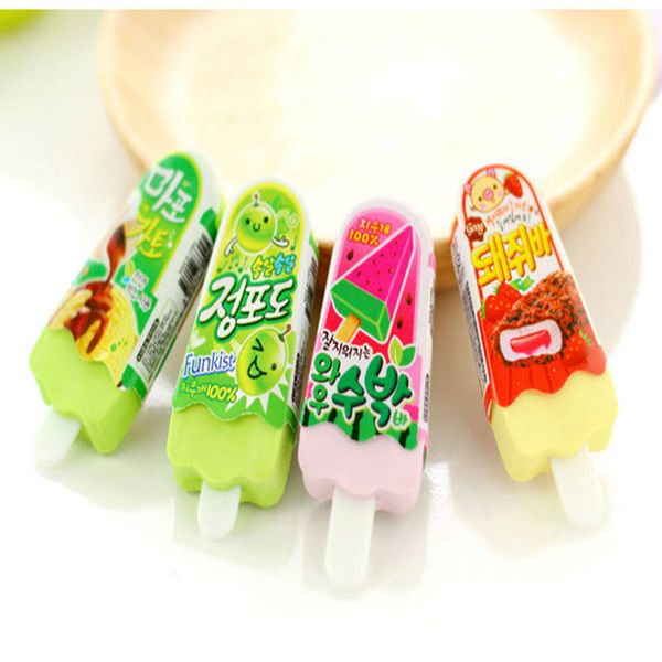 

wholesale-2pcs/lot novelty ice cream rubber eraser kawaii creative kawaii stationery school supplies papelaria gift for kids ing