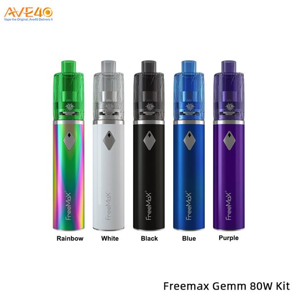 

Оригинал Freemax GEMM 80W Стартовый комплект 2900mAh GEMM Одноразовый бак 5 мл PCTG Материал Single / Dual Mesh Vape