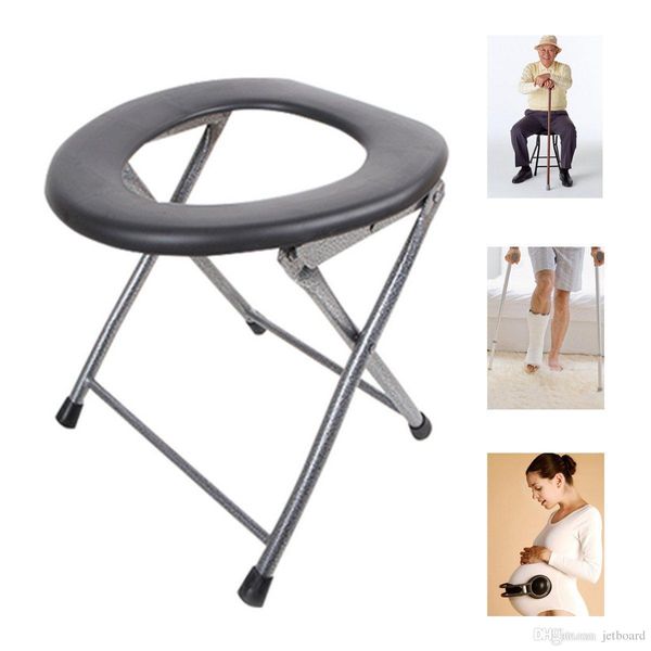 

professional portable folding toilet stool old pregnant women sit chair travel camping for disabled or patient