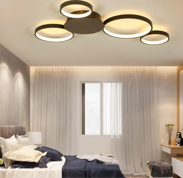 2019 Coffee Or White Finish Modern Led Ceiling Lights For Living Room Bedroom Study Master Room Ac85 265v Led Ceiling Lamp Fixtures Myy From