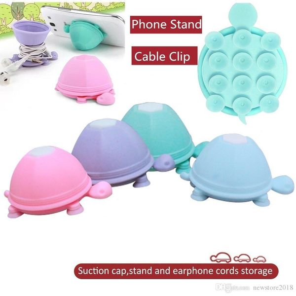 

n factory price factory price 2017 cute phone holder stand silicone turtle earphone headphone winder cable for phone e412