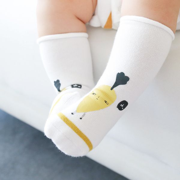 

3pairs/lot baby socks cotton newborn infant boys girls cute socks fruit animal printed spring autumn tube socks for kids quality, Pink;yellow