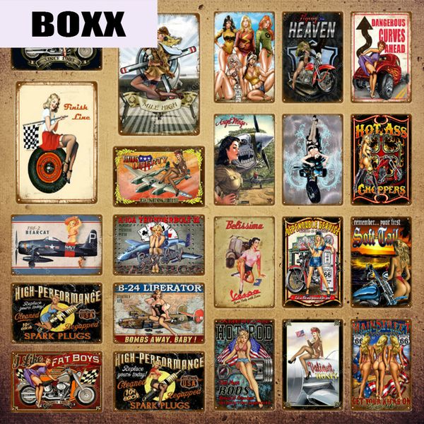 

сексуальная контактный девушка с небес мотор металлический постер винтажный признаки железо живопись бар паб гараж дома декор декоративная д