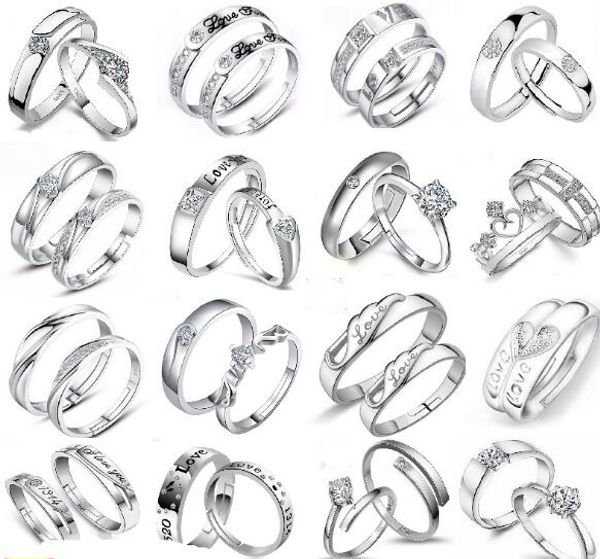 

engagement/wedding 925 sterling silver ring heart women jewelry cross mens couple rings moq 30 pcs