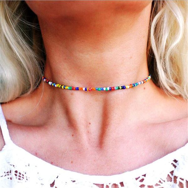 

trendy bohemia nature stone sun moon star pendant charm jewelry boho colorful beaded chain choker simple necklace for women, Golden;silver