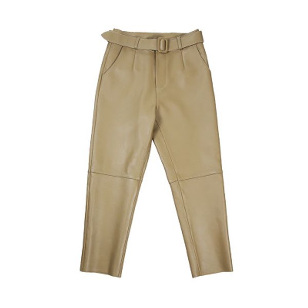 

2020 женские весенние брюки из натуральной овечьей кожи e12, Black;white