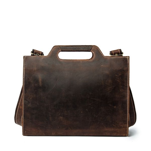 

small office bags for men natural crazy horse leather briefcase a4 document work bag casual genuine leather shoulder bags maleta