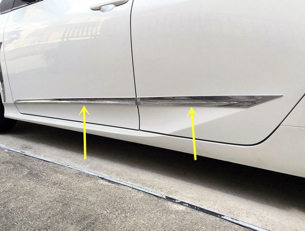 

car styling 4pcs abs chromed side car body molding trim cover decoration trim for toyota prius prime phv 2017 2018