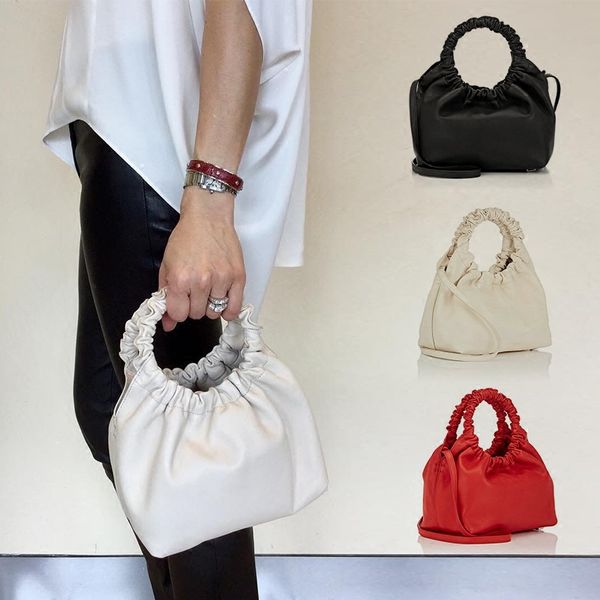 

vintage fold ring women handbags designer bucket bag luxury pu leather shoulder crossbody bags fashion mini summer lady purses