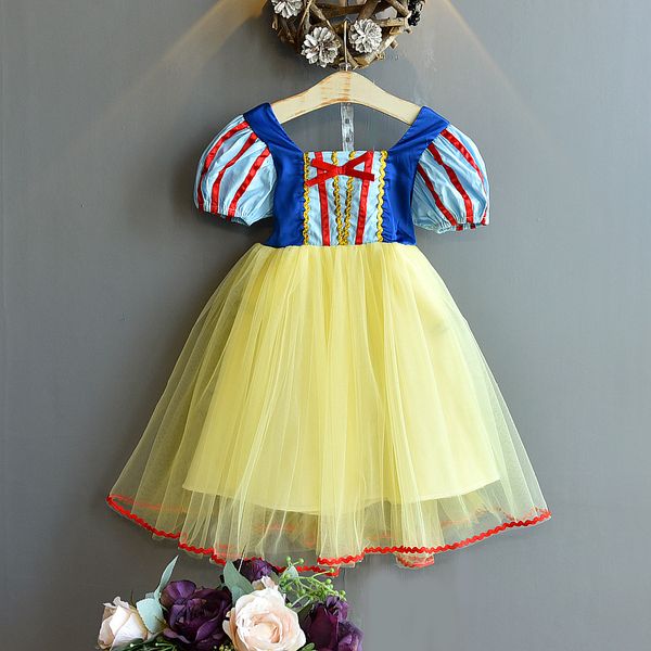

2020 girl fashion princess dress kids children sweet tutu dress, Red;yellow