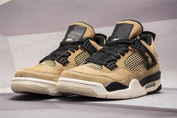 

authentic j4 iv retro mushroom pearl milk tea womans shoes mans sport sneaker basketball sports shoes with socks and boxes
