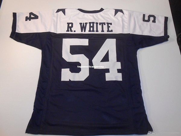 

retro custom sewn stitched #54 randy white mitchell & ness jersey s-5xl,6xl men's football jerseys rugby, Black;blue
