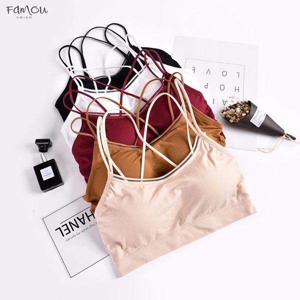 

One Piece Bra Seamless Chest Top Straps Bras For Women Wire Free Comfort Underwear Women Sexy Lingerie Girls Padded Bras