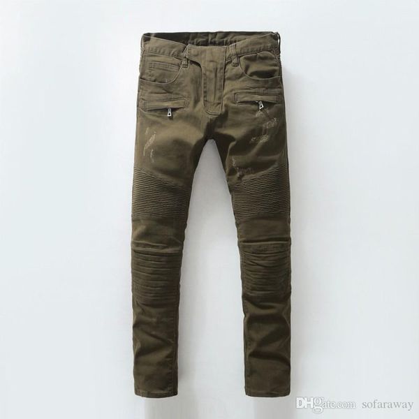 

jeans men fashion biker slim jeans famous paris designer brand skinny jeans size 28-38 ing, Blue