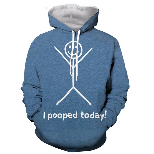 

funny i pooped today 3d printed men women hooded hoodie sweatshirt fashion graphic hoodie casual streetwear pullover, Black