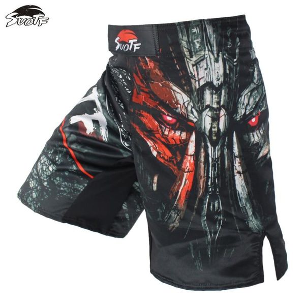 

suotf ferocious fight boxing black mechanical characters exercise shorts tiger muay thai sanda boxing clothing shorts, Blue