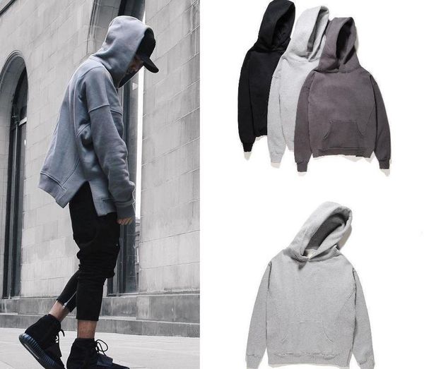 

fear of god mens designer hoodies bottom spilt ribbed long sleeve fleece hoodie fashion solid fog sweatshirt sale, Black