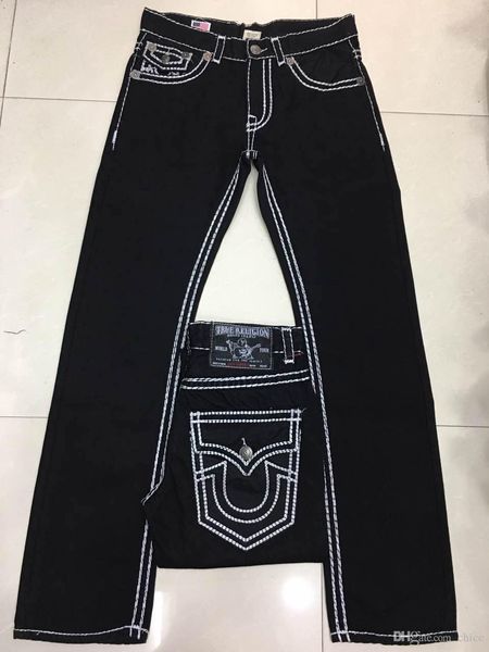 

2019 new true ela tic jean men robin rock revival jean cry tal tud denim pant de igner trou er men 039 ize 30 40