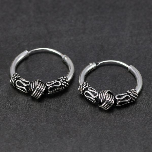 

16mm 925 sterling silver hoop earrings antique circle earrings string ball brincos loop for women jewelry oorbellen, Golden;silver
