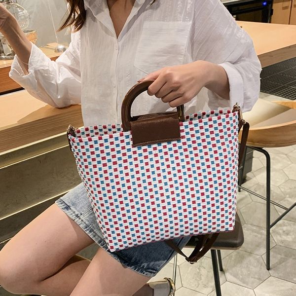 

abdb-ins hot summer beach корзина лоскутная полосатый мода цвет