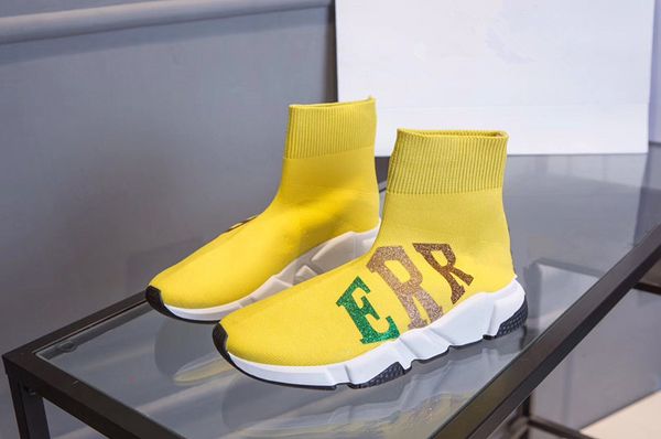 

mens designer shoe speed trainer socks shoes women vintage black glitter grey triple s boots high sock boot runner flat train platform