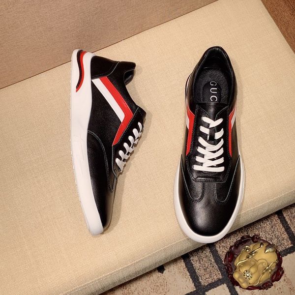 

2020 designer comfortable sneakers casual leather shoes solid color men's thick sneakers sneakers tennis 38-44 awlfx, Black