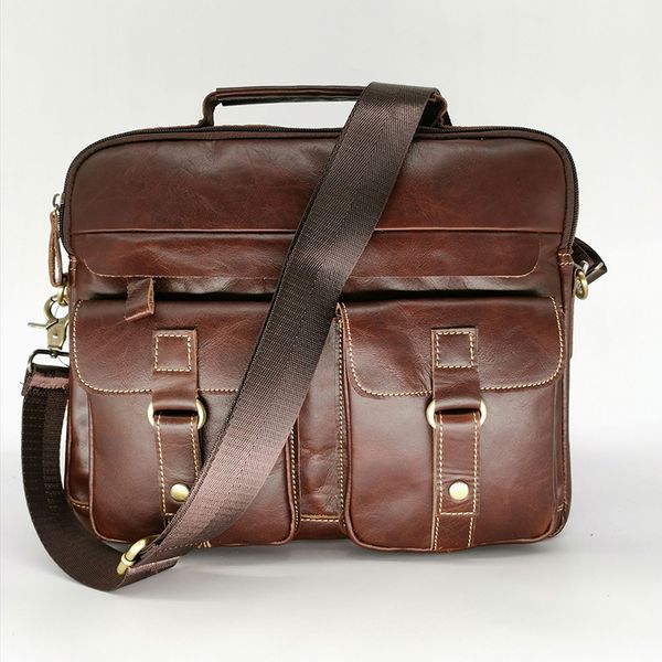 

genuine leather men's totes bag handbag horizontal business briefcase bag shoulder messenger official casual cowhide leather